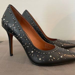 Black Coach studded heels